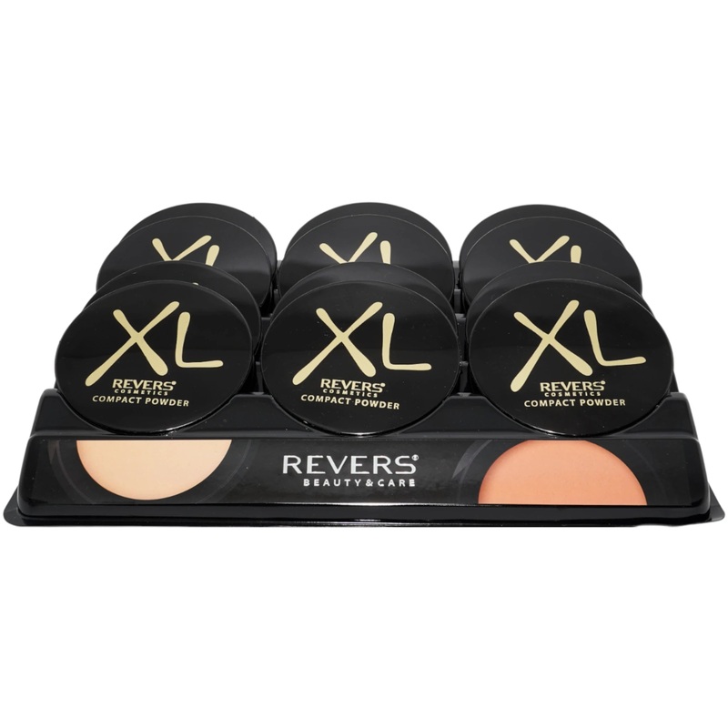 Revers Cosmetics XL Pressed Powder – Wholesale Display 12 Units (RVPREPOW)