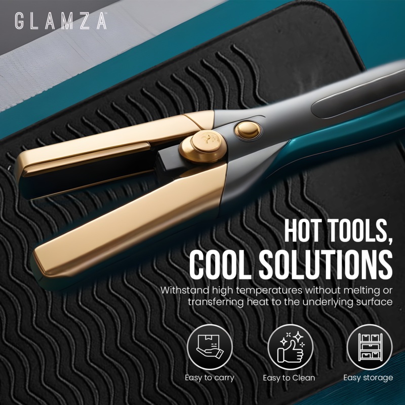 Glamza Hair Straightener Silicone Heat Mat  Black with Free Delivery