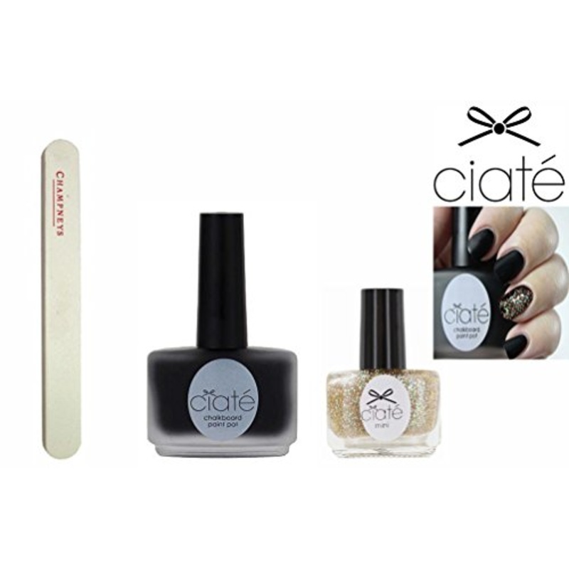 Champneys & Paint Pot Set, Chalkboard Matte Black & Party Shoes Glitter Varnish