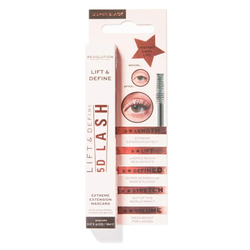 Revolution Lift And Define 5D Lash Extreme Extension Mascara Super Black