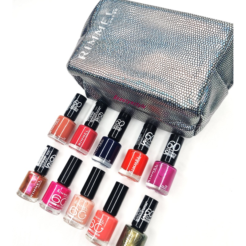 Rimmel London 60 Second Nail Polish Assorted Set of 8 With Bag