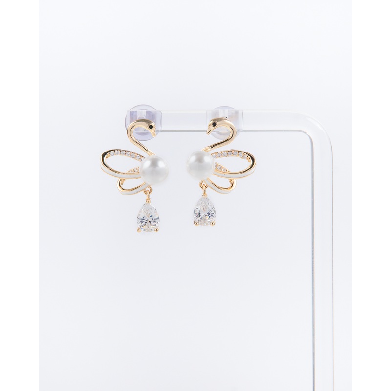 NYU NYU Graceful Swan Drop Earrings
