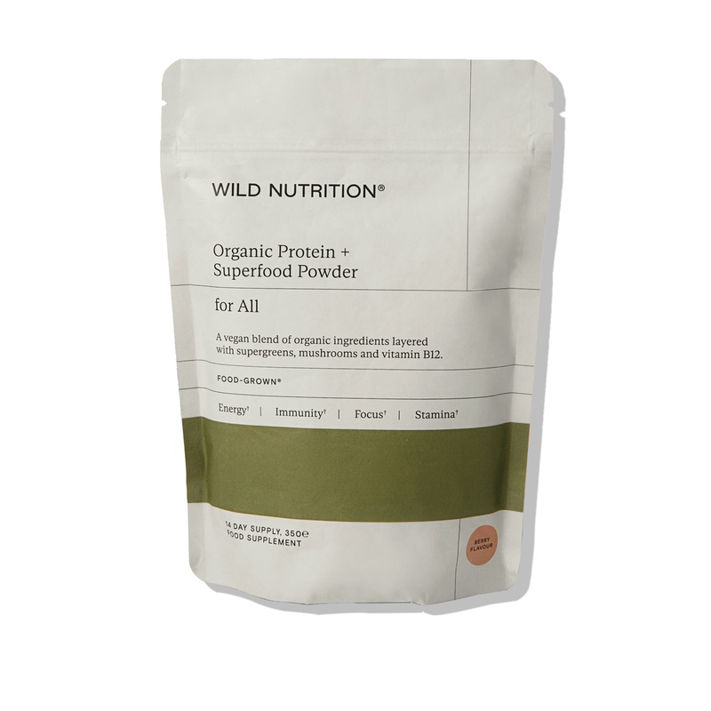 Wild Nutrition Food-Grown Organic Protein + Superfood Powder 370 g – 14 day supply