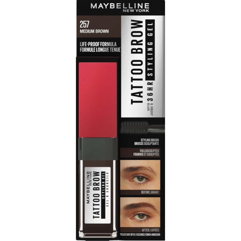 Maybelline Tattoo Brow 36 Hour Styling Gel 257 Medium Brown