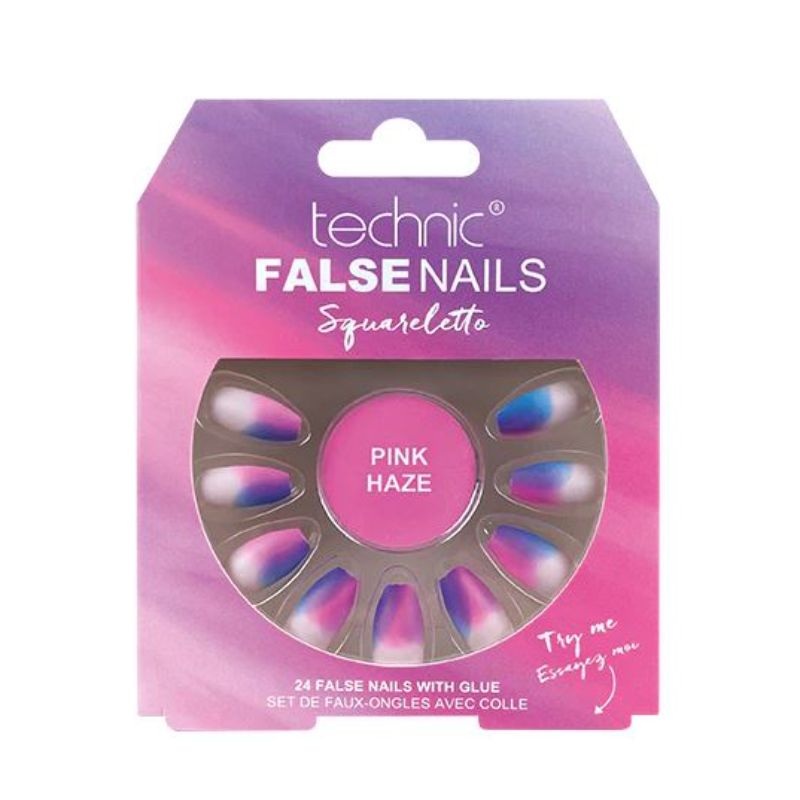 Technic Bq Tech False Nails – Sqareletto, Pink Haze