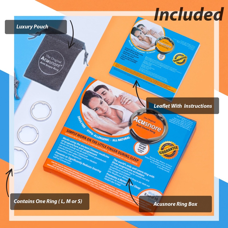The Original Acusnore Anti-Snore Ring  Natural Acupressure Snoring Solution (Free UK Postage) Small