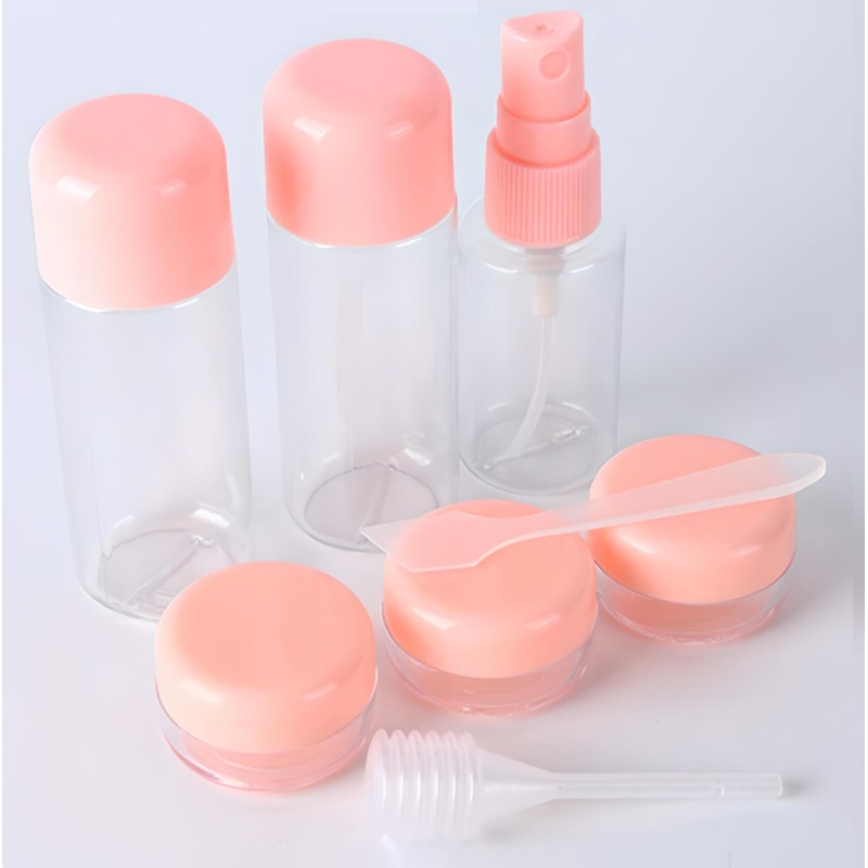 Glamza 9-Piece Travel Bottle Set with Carry Bag  Pink or Green Lids | Free UK Delivery Turquoise