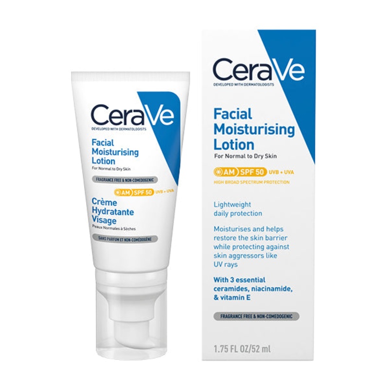 AM Facial Moisturising Lotion SPF-50 For Normal To Dry Skin 52ml