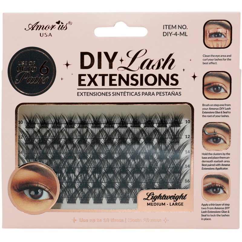 Amor Us Diy Lash Extension 4 Medium Large – Wholesale 6 Units (DIY-4-ML)