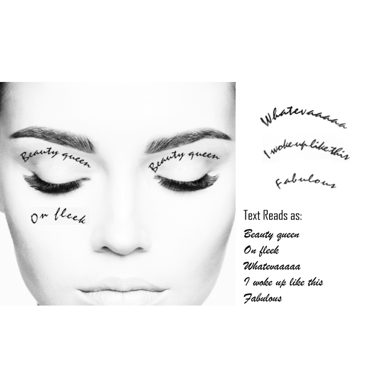 100 Waterproof Eyebrow & Body Tattoos  Long Lasting Temporary Tattoo Words with Free UK Postage Beauty Queen