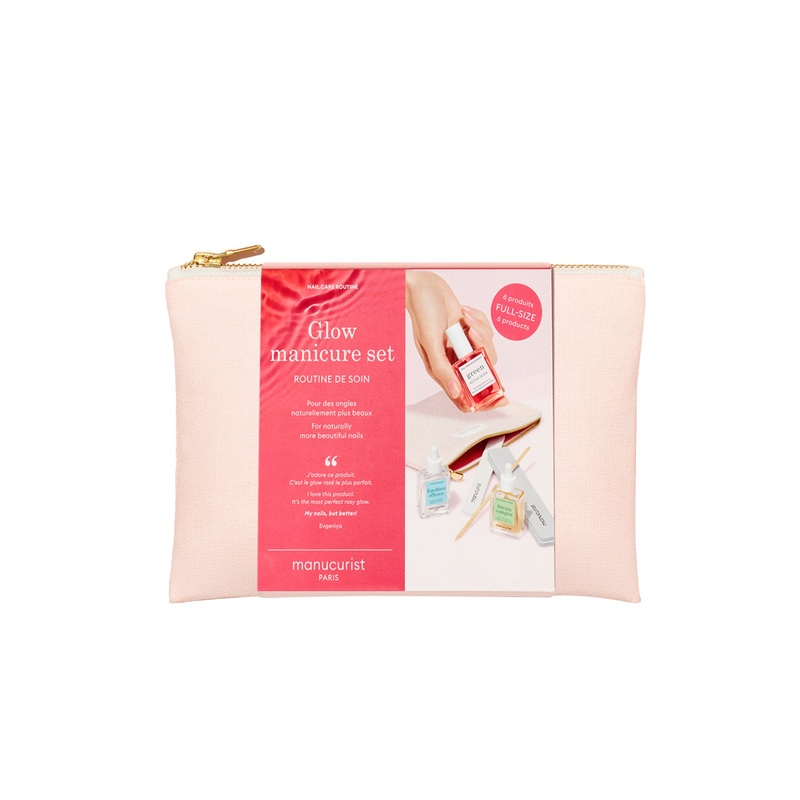 Glow Manicure Set In A Pink Pouch – Active Glow + Cuticule Softener + Cuticule Pusher + Complete Serum + Nail File + Buffer 1 Unit