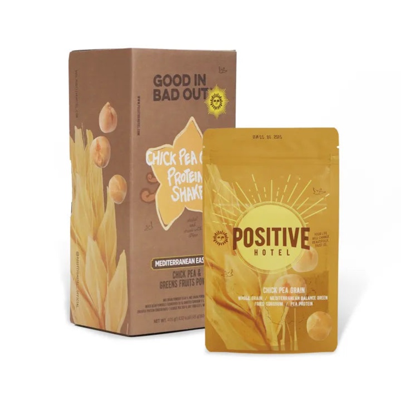 Positive Hotel Mediterranean Easy Bag Chickpea Grain Protein Shake  45g  9 Sachets (1 Box)