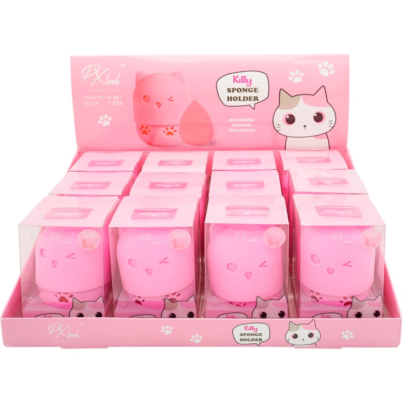 Px Look Kitty Sponge Holder – Wholesale Display 12 Units (N-961)