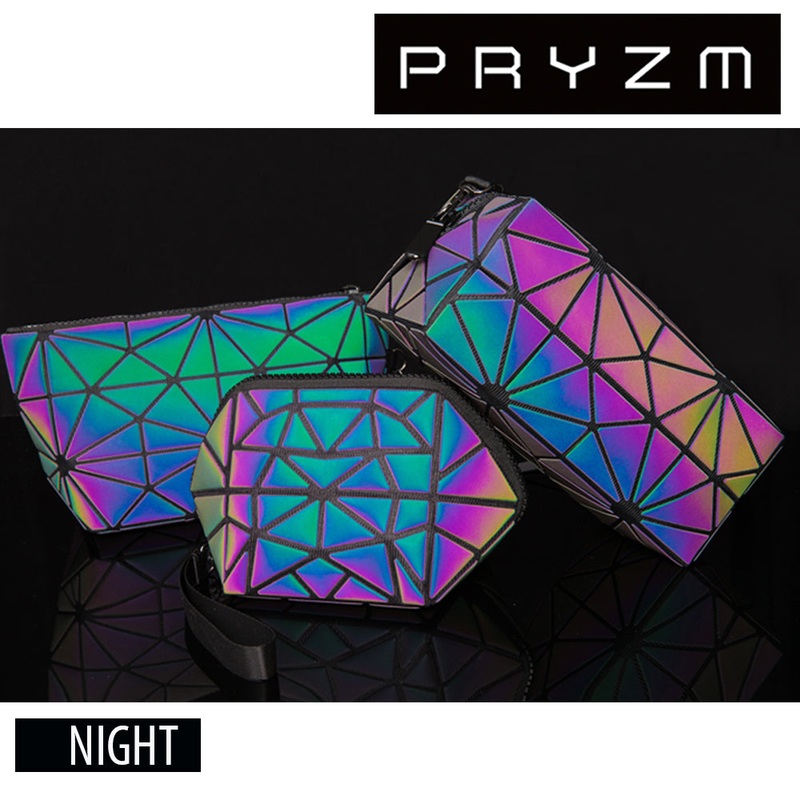 Pryzm ‘Holographic & Reflective’ Makeup Bag and Pencil Case  3 Sizes  FREE UK Postage Hexagon