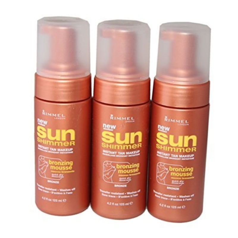 Rimmel Sunshimmer Instant Tan Makeup Bronzing Mousse Pack of 3 x 125ml