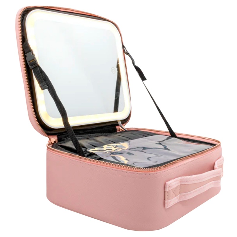 Simply Bella Travel Makeup Case With Led Mirror Pink – Wholesale 1 Unit (CB1283-PINK)