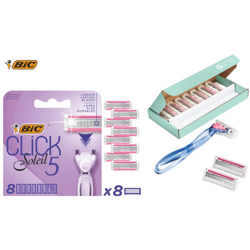 Bic Click Soleil 3 Sensitive and Click Soleil 5 Refillable Women’s Razors and Cartridges Bic Click 3 Soleil Sensitive – 1 Handle + 10 Blades Pack