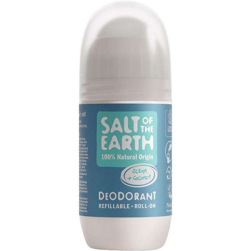 Natural Deodorant Refillable Roll-On | Ocean & Coconut 75ml Roll On