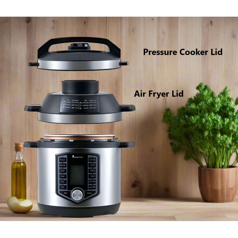 MasterPro Kitchen Robot Fry Cooker – 2 in 1  Air Fryer & Pressure Cooker – 1500W & 6 Litre Capacity
