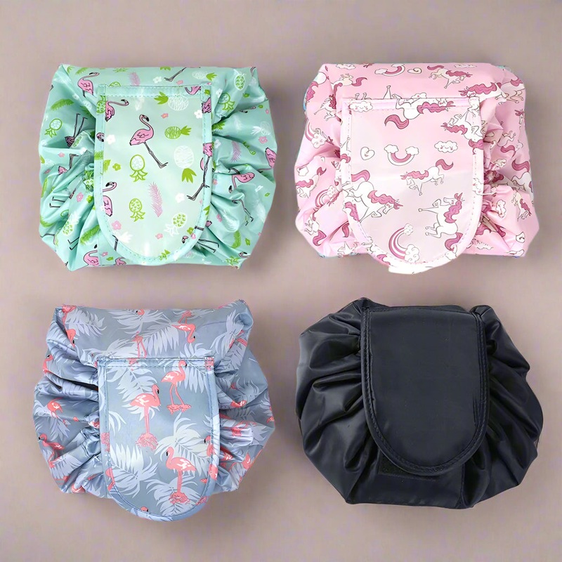 Glamza Drawstring Makeup Storage Bags  4 Colours  FREE UK Postage Black