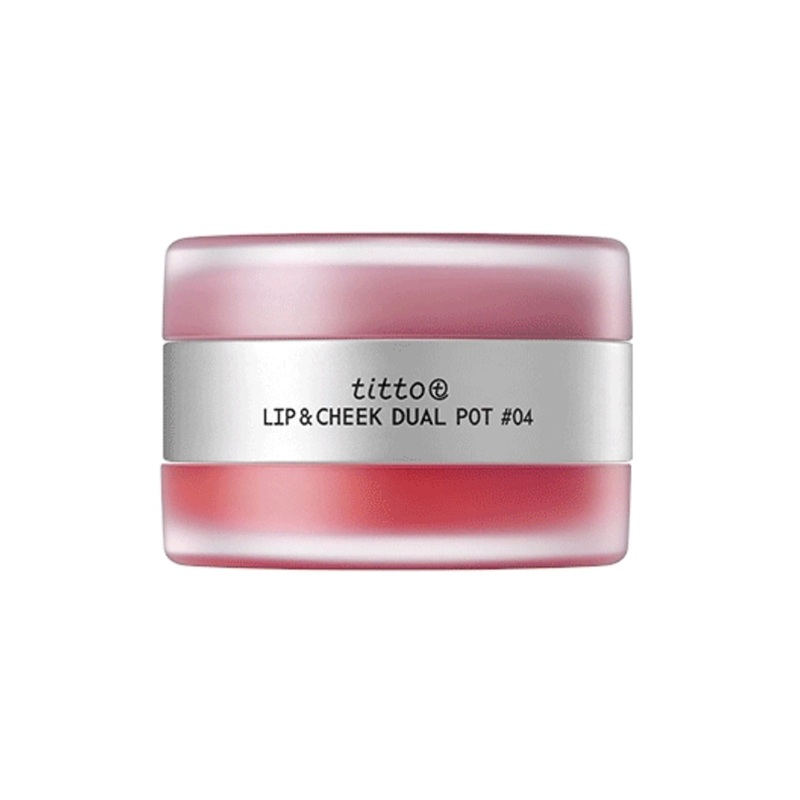 titto Lip & Cheek Dual Pot 6 Colors Lip & Cheek 01 Satin Ribbon + Pink On Top
