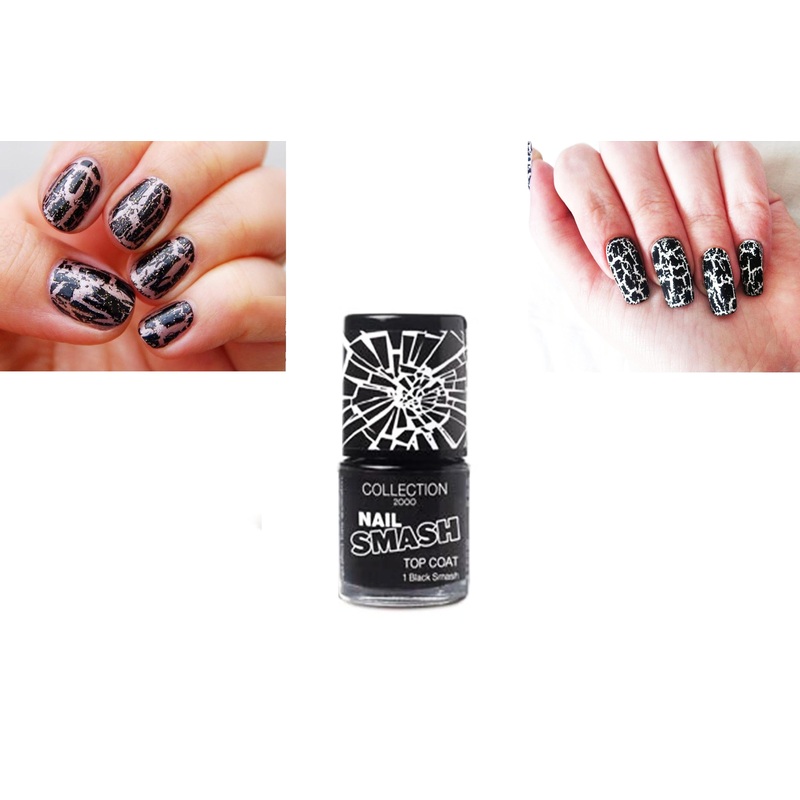 Collection Top Coat Crackle Nail Varnish Black Smash 9ml