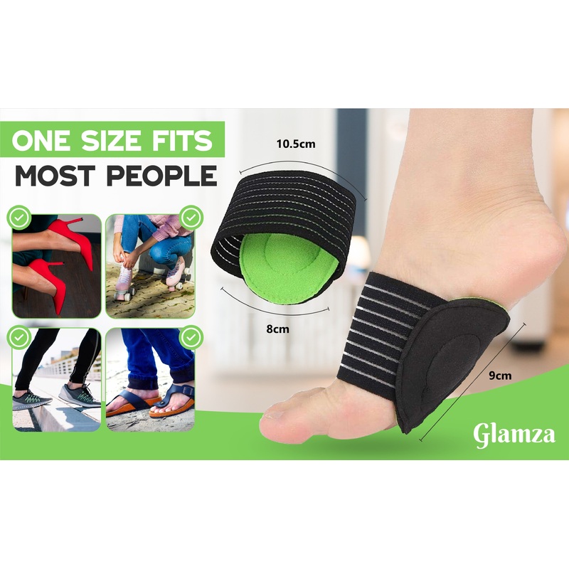 Glamza Reversible Cushioned Foot Arch Supports Single (1 arch support)