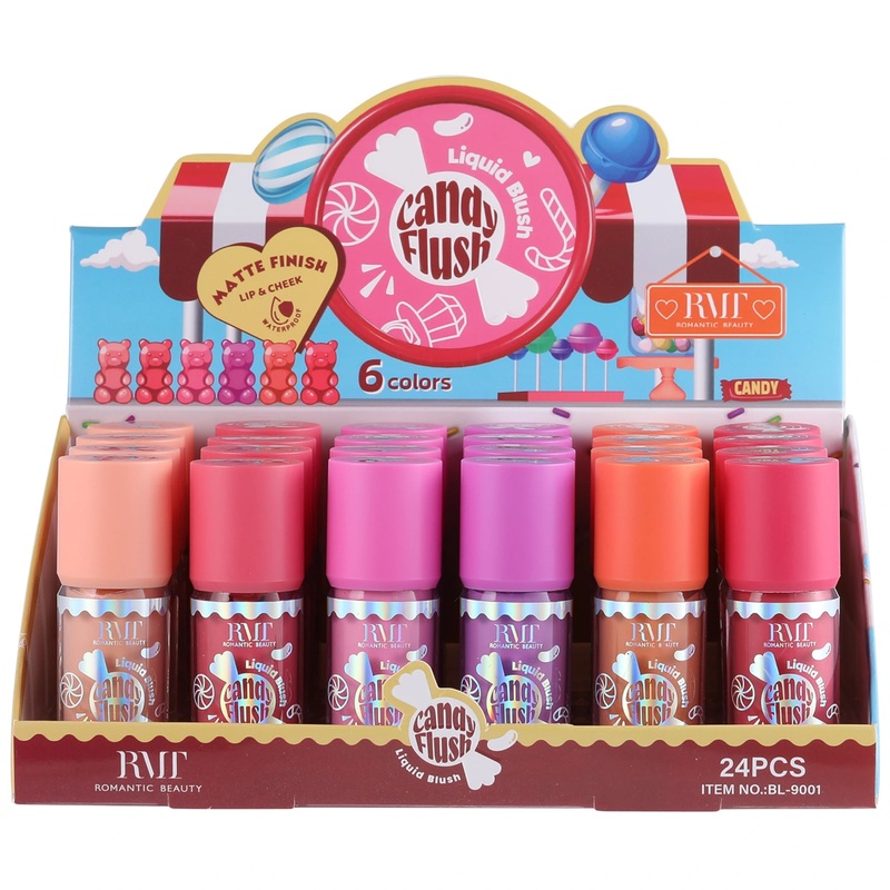 Romantic Beauty Candy Flush Liquid Blush – Wholesale Display 24 Units (BL-9001)