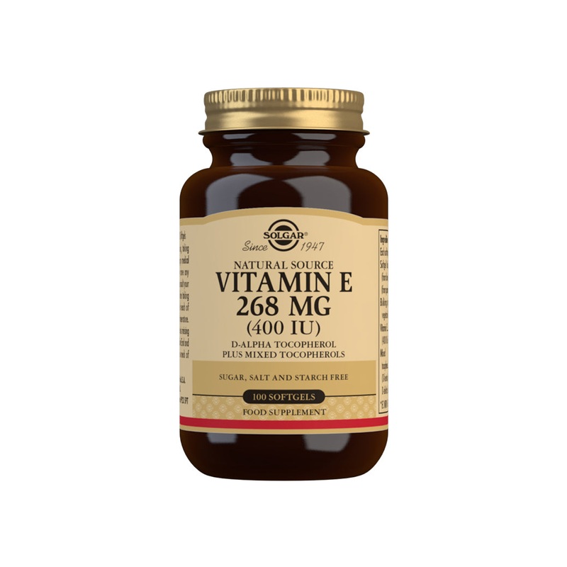 Natural Source Vitamin E 268mg (400 IU) 100 capsules