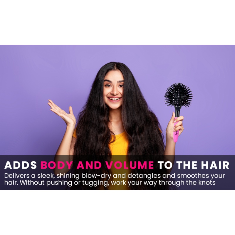 Miss Pouty 360 AmazeBall 8-in-1 Hairbrush | Fast Drying & Detangling | Free UK Delivery x1