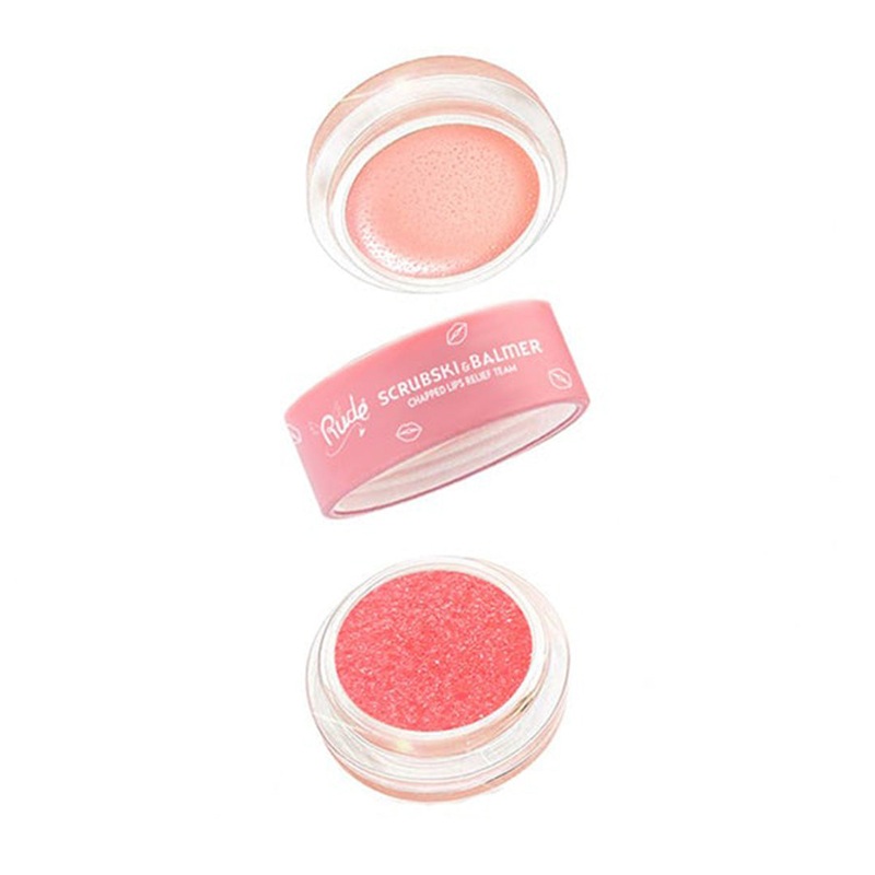 Rude Cosmetics Scrubski & Balmer Lip Exfoliator And Lip Balm juicy Peach – Wholesale Pack 4 Units (RC-21031)