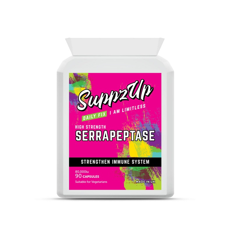 SuppzUp Serrapeptase 80,000IU – 90 Capsules