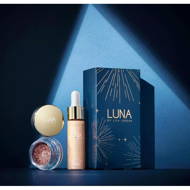 Luxe Lights Eye Pot and Liquid Highlighter Duo Gift Set Luna By Lisa Jordan