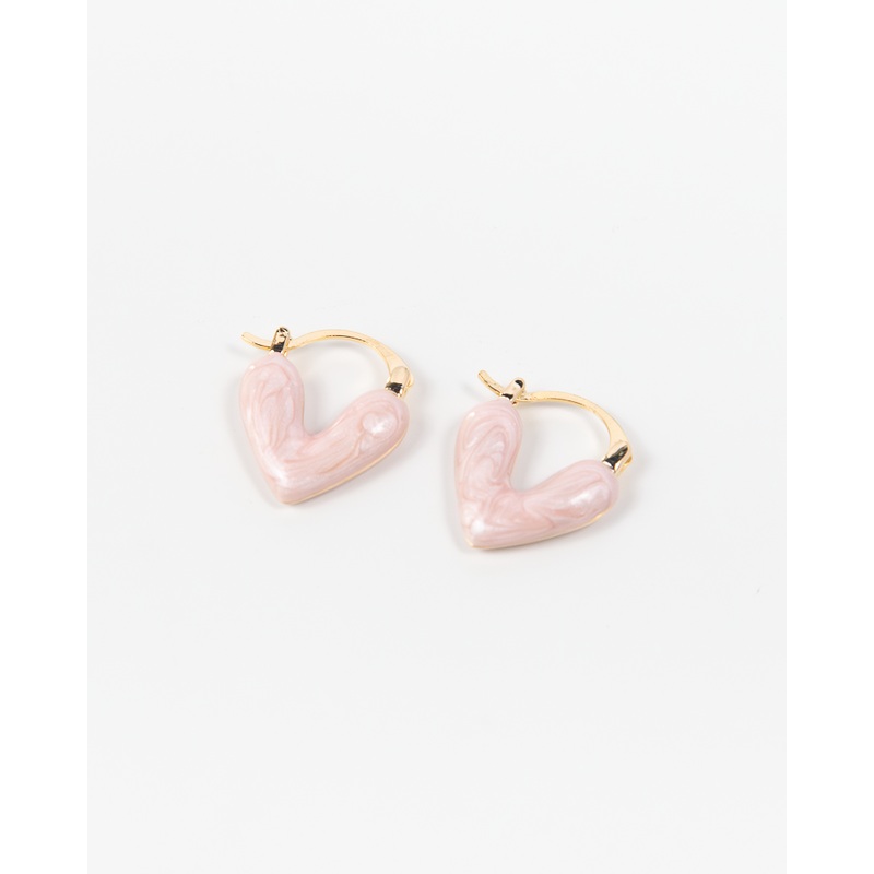 NYU NYU Soft Pink Heart Drop Earrings