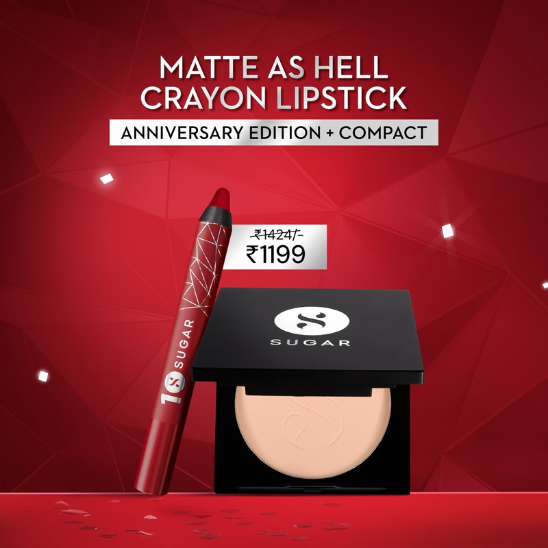 Matte As Hell Crayon Lipstick (Anniversary Edition) + Dream Cover SPF15 Mattifying Compact