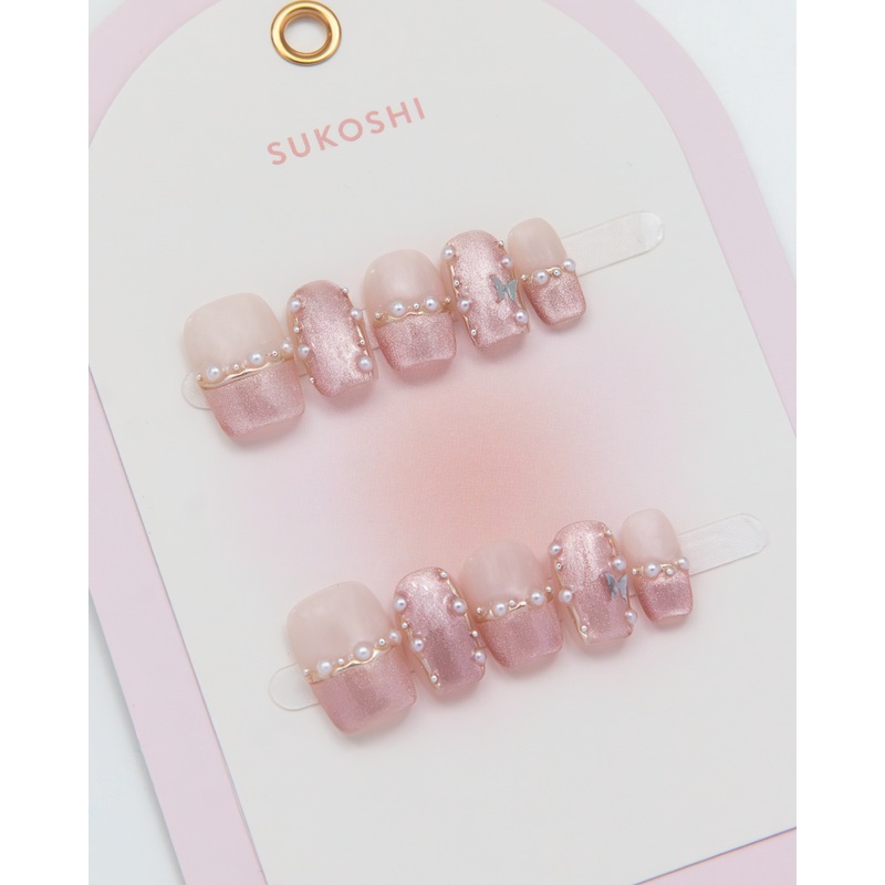 SUKOSHI Handmade Press-On Nails By the Seashore Extra Small