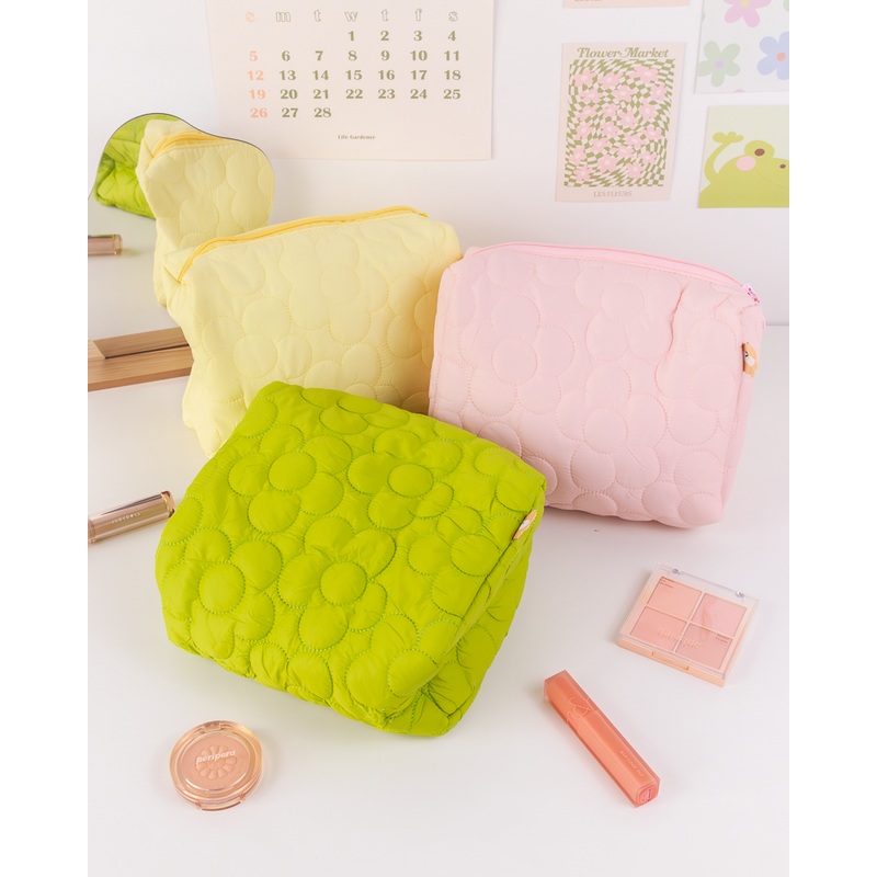 SUKOSHI Floral Puffy Pouch Large Pink