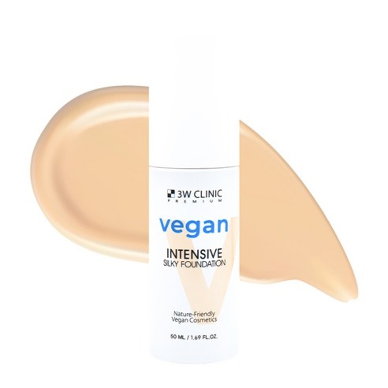 3W CLINIC Premium Vegan Intensive Silky Foundation SPF50+ PA+++ 50ml