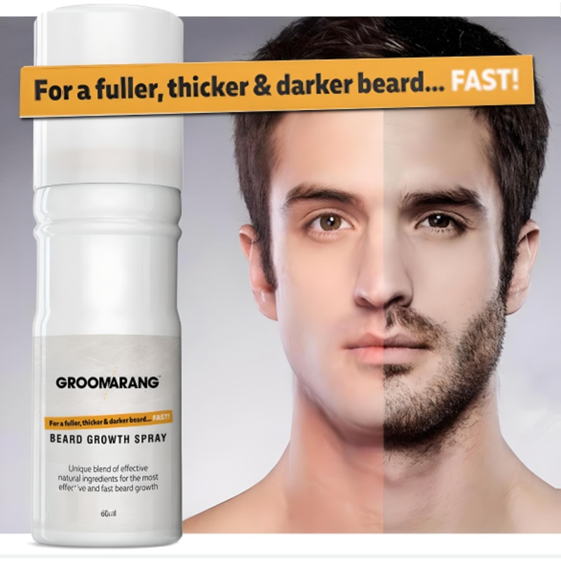 Groomarang Beard Growth Spray 60ml  Thicker, Fuller Beard Fast with Free UK Delivery 60ml