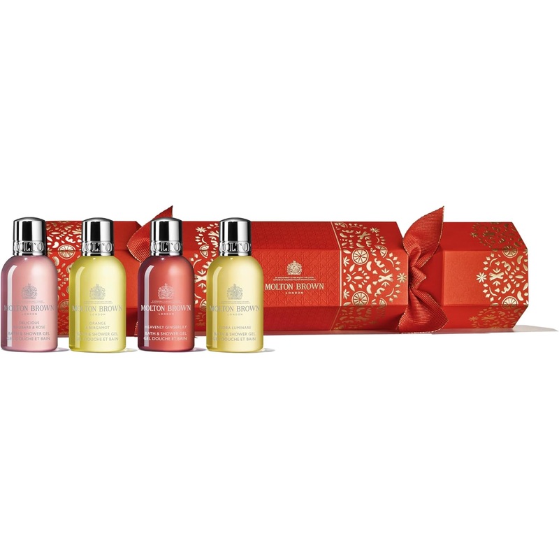Molton Brown 4pc Floral & Fruity Bath & Shower Gel Christmas Cracker  A Festive Indulgence