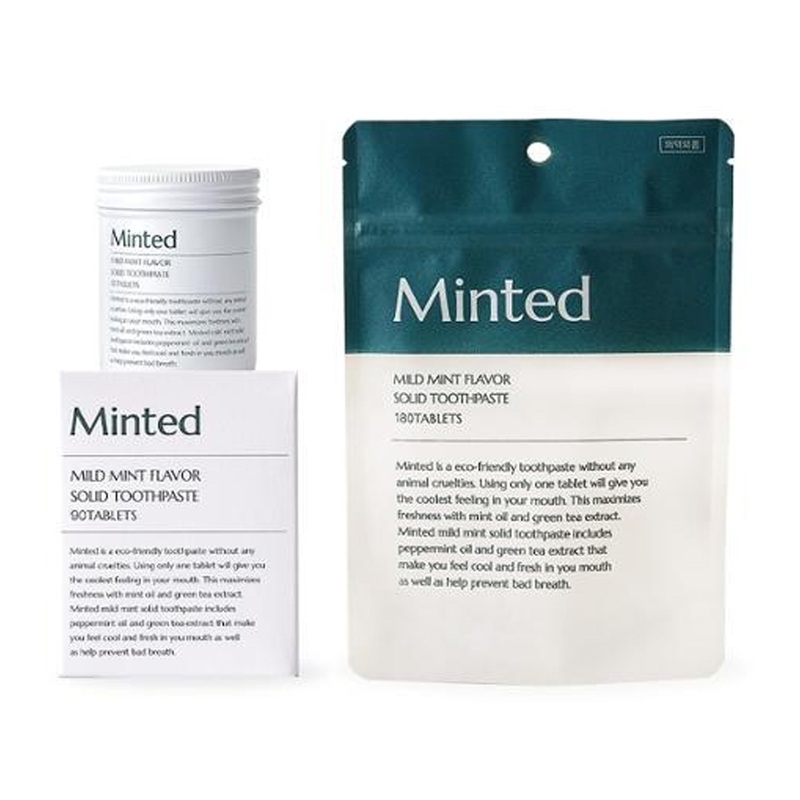 Minted Mild Mint Flavor Solid Toothpaste 90 / 180 Tablets 90 Tablets