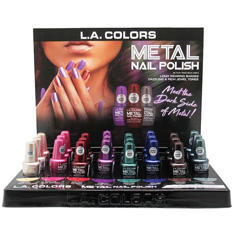 L.A. Colors Dark Metal Nail Polish – Wholesale Display 24 Units (CLAC439)