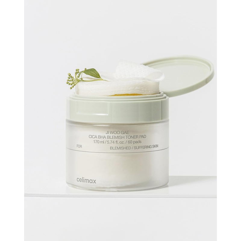 celimax Jiwoogae Cica BHA Blemish Toner Pad