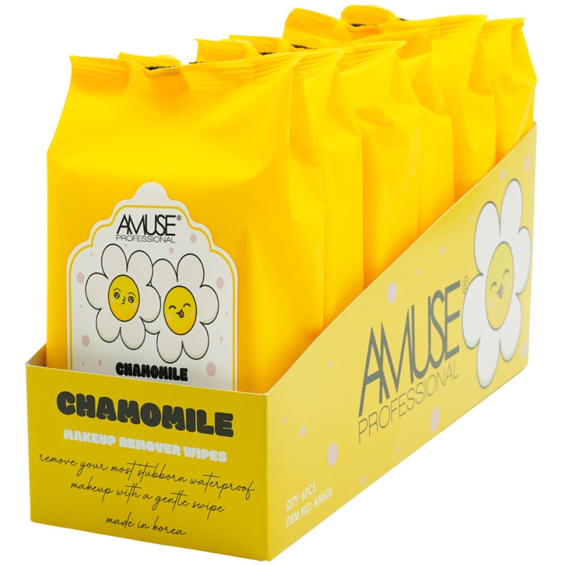 Amuse Makeup Remover Wipes Chamomile – Wholesale Display 6 Units (AM626)