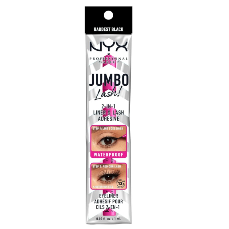 NYX Jumbo Lash 2 In 1 Liner And Lash Adhesive 01 Baddest Black