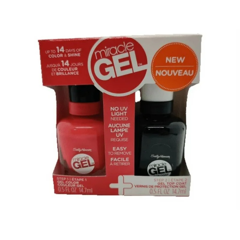 Sally Hansen Miracle Gel Gel Color And Top Coat Duo 131 Coral Carnival