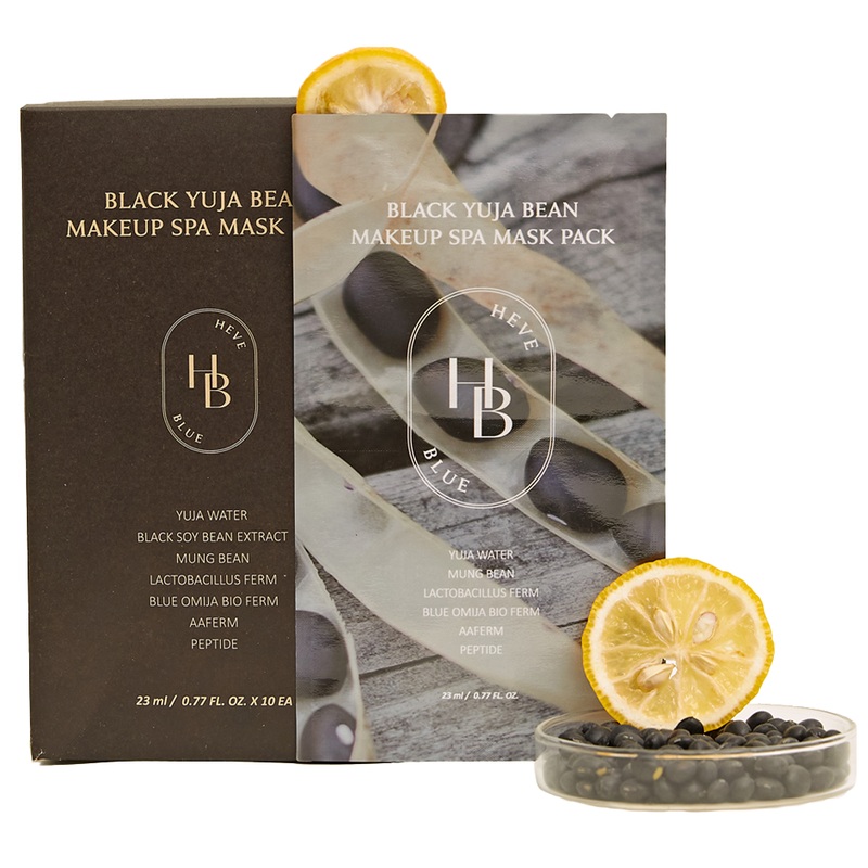 HEVE BLUE Black Yuja Bean Makeup Spa Mask Pack 23ml*10ea