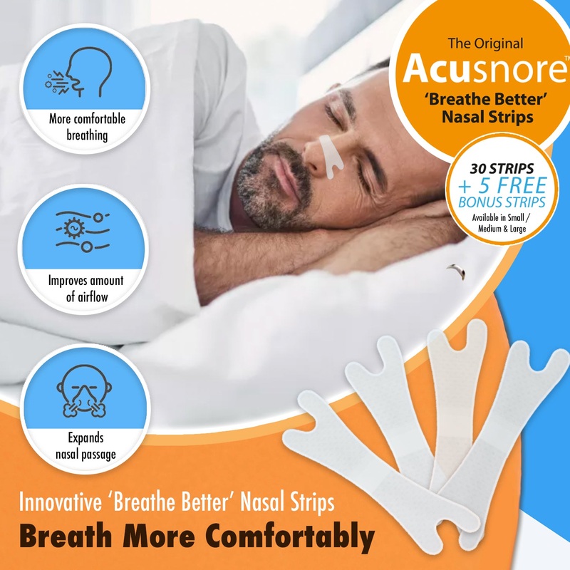 Acusnore Anti Snore ‘Breathe Better’ Nasal Strips S/M