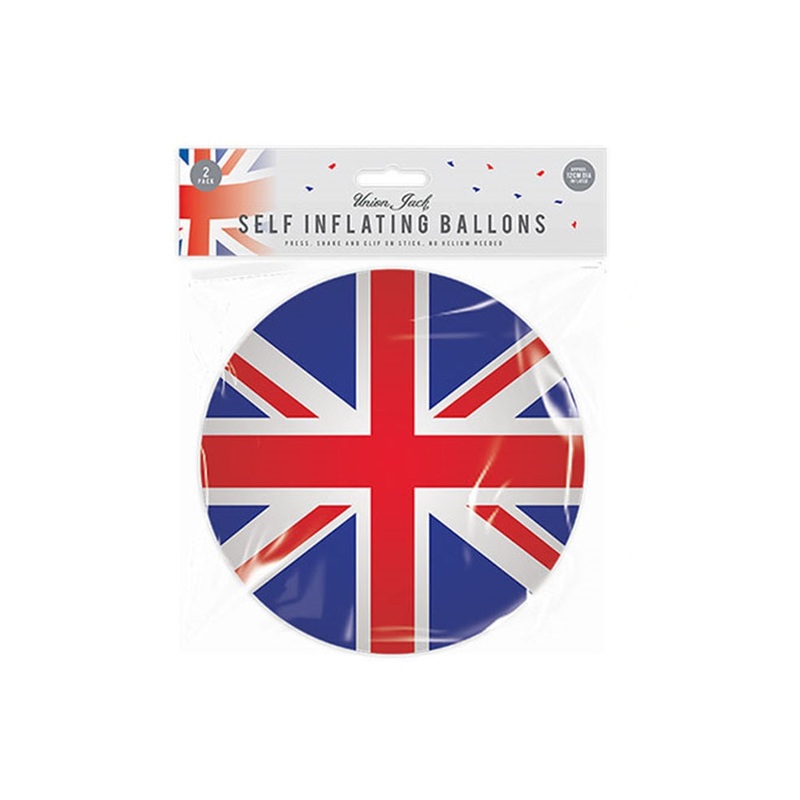 Union Jack Self Inflating Balloon Pack of 2