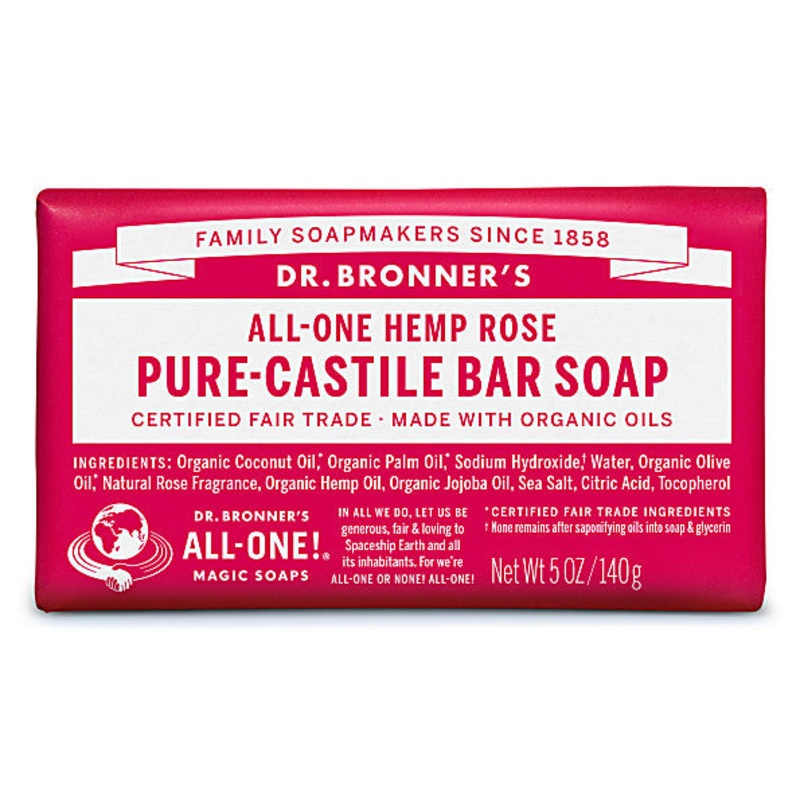 Pure-Castile Bar Soap – Rose 140g